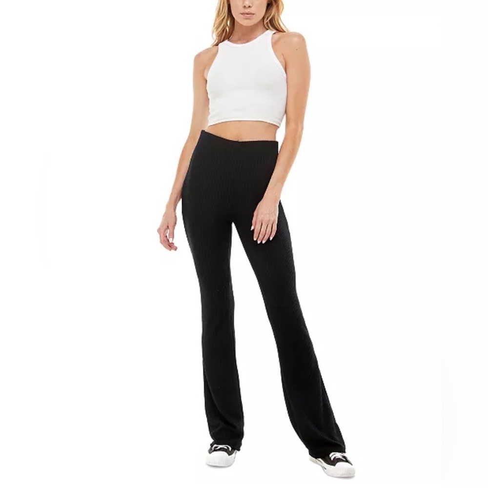 NWOT High-Rise Flare Pants Quite Stretchy size L ( runs small )